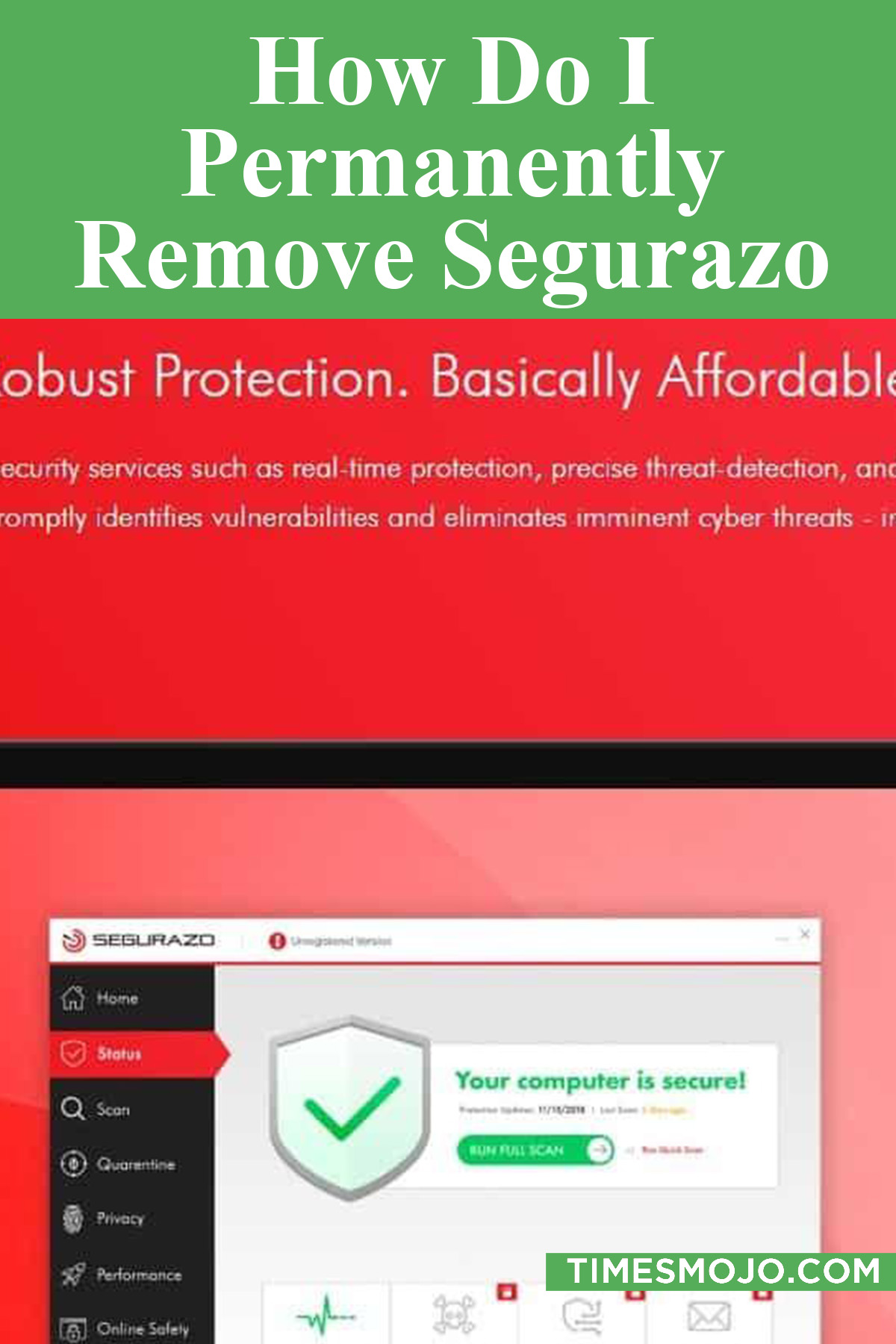 How Do I Permanently Remove Segurazo From Windows 10