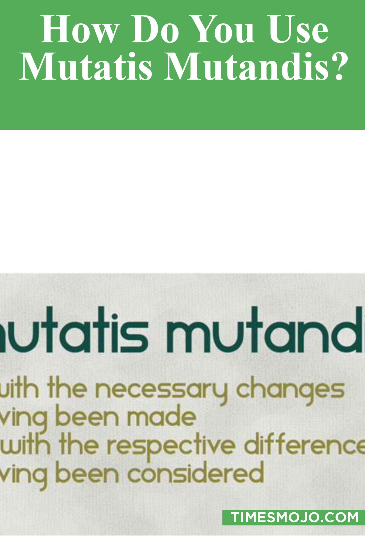 How Do You Use Mutatis Mutandis