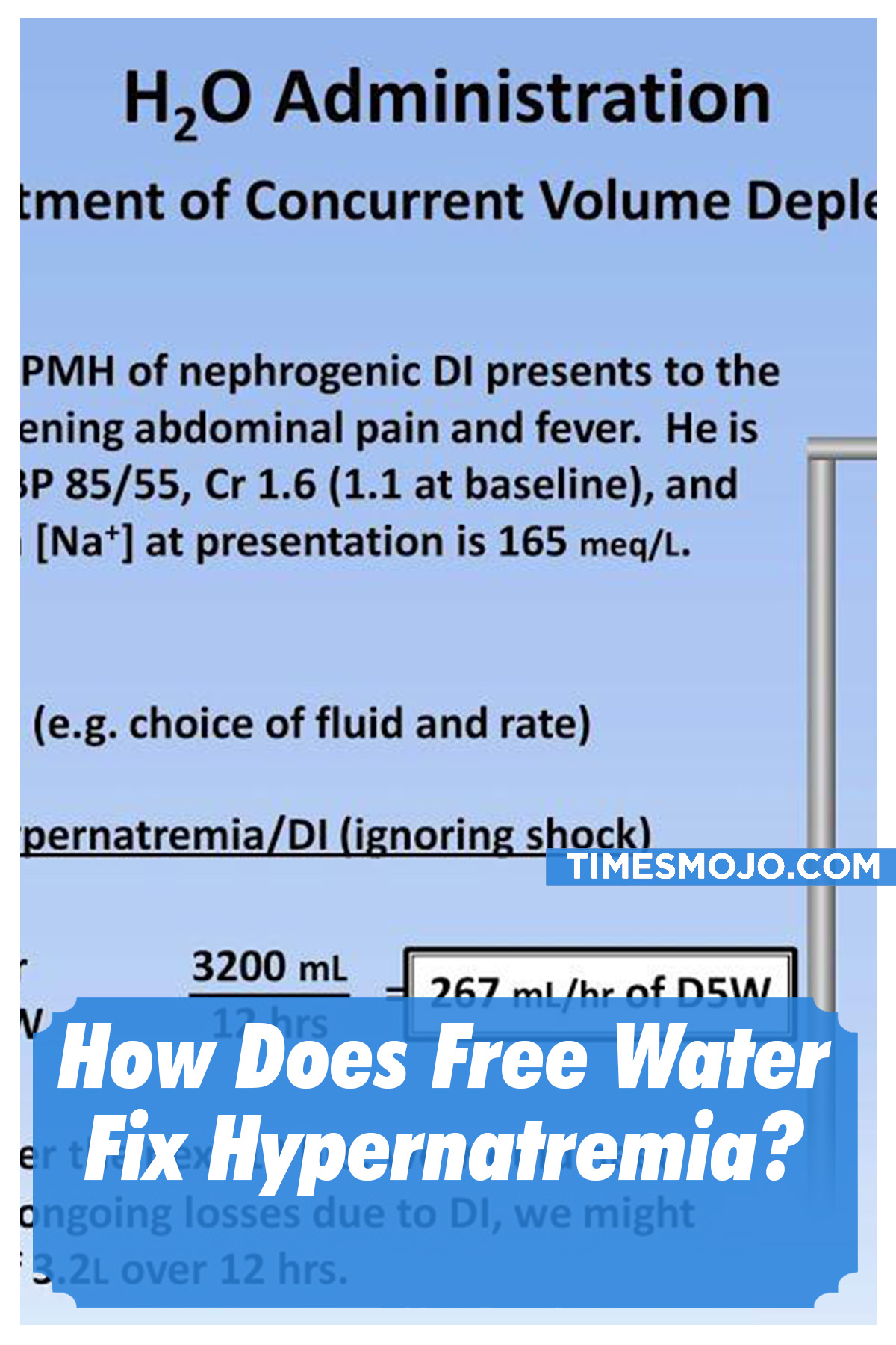 How Does Free Water Fix Hypernatremia