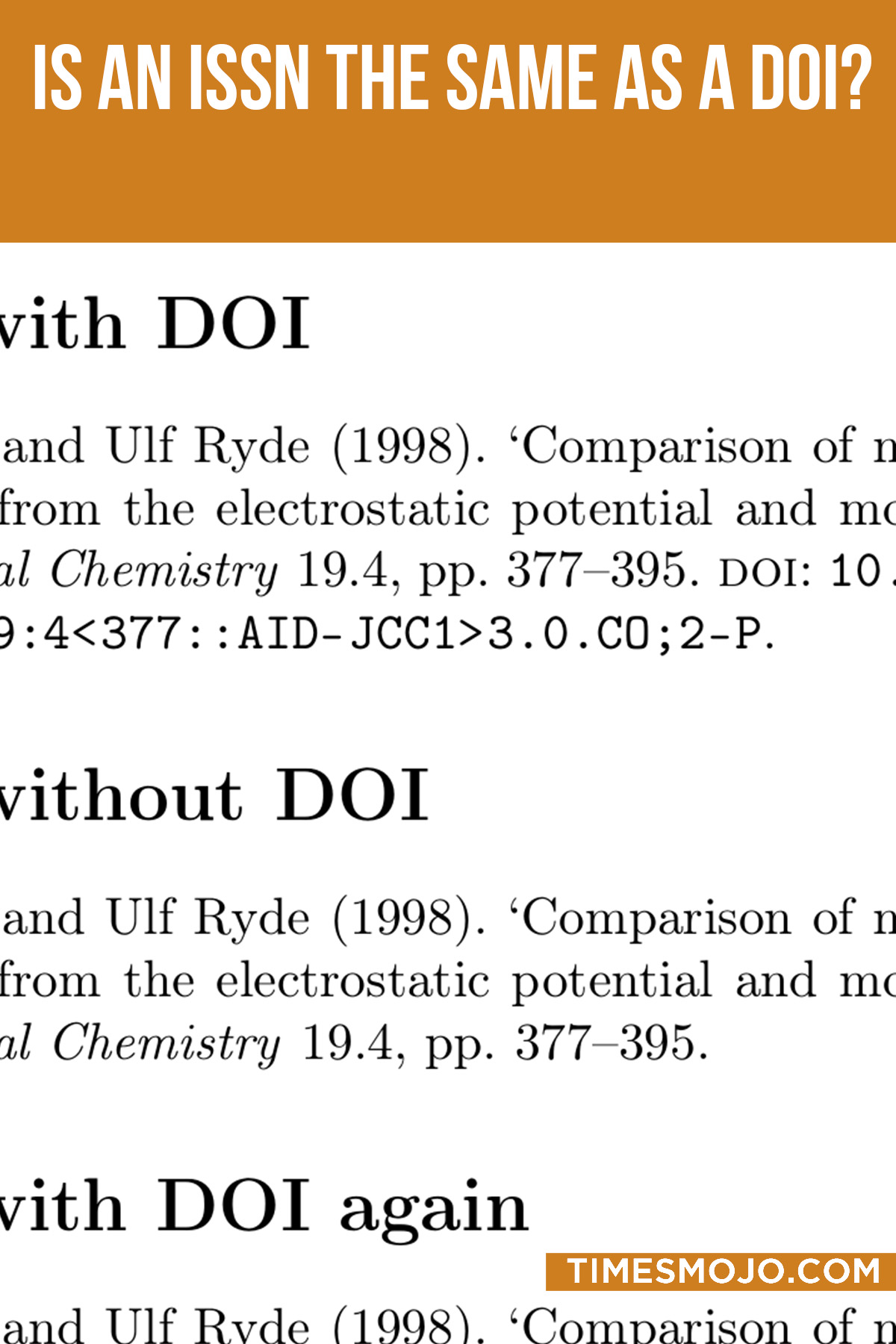 Is An ISSN The Same As A DOI