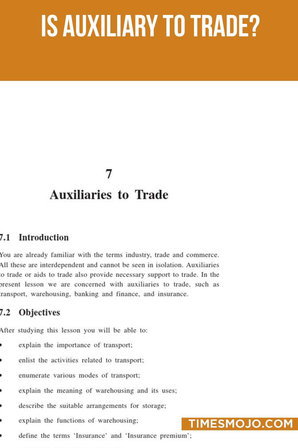 Is Auxiliary To Trade