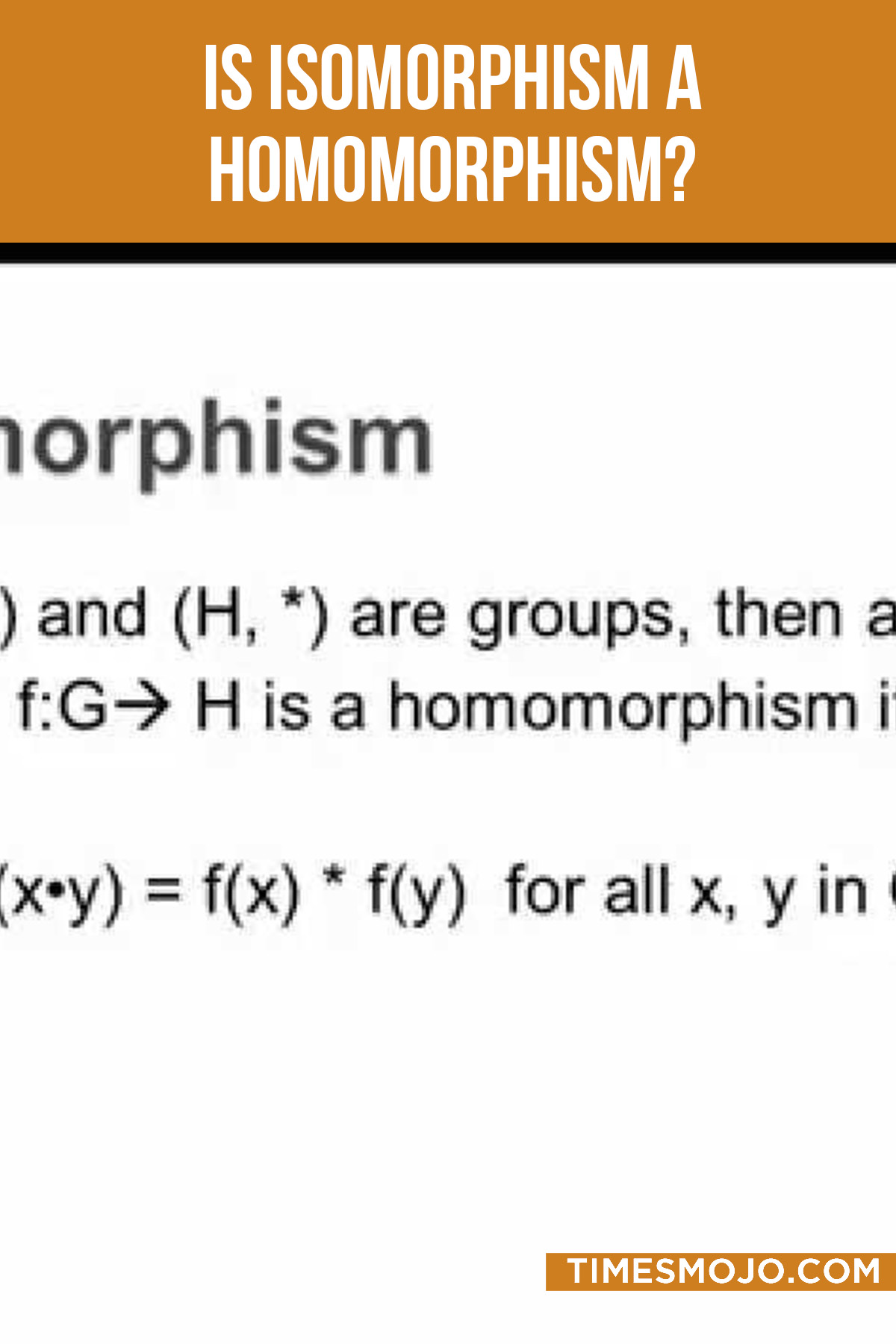 Is Isomorphism A Homomorphism