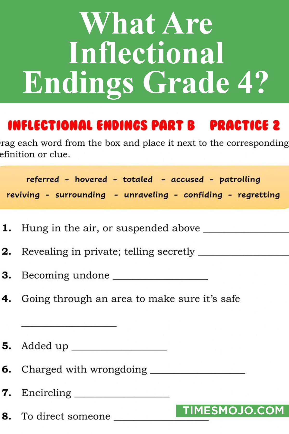 What Are Inflectional Endings Grade 4