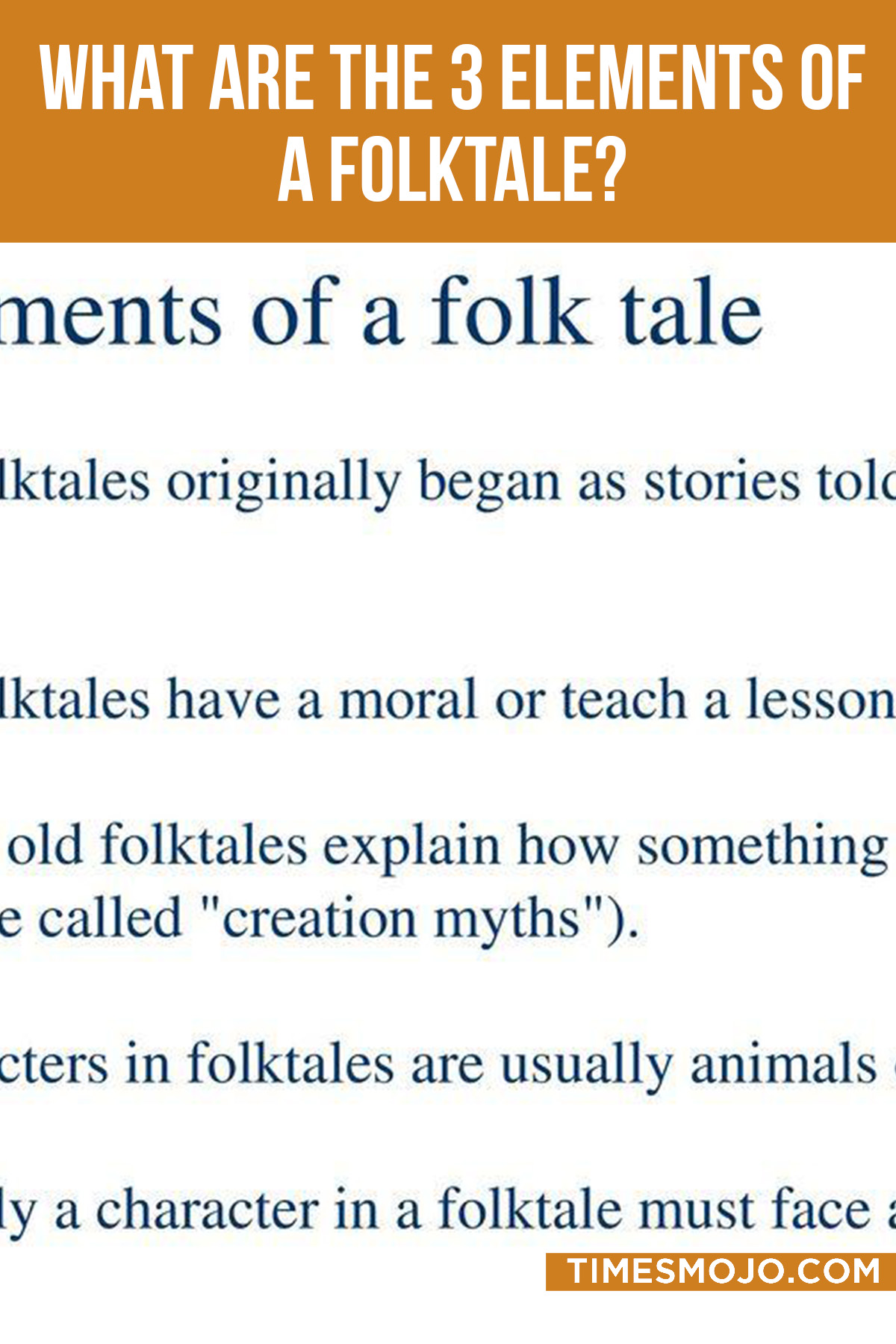 What Are The 3 Elements Of A Folktale