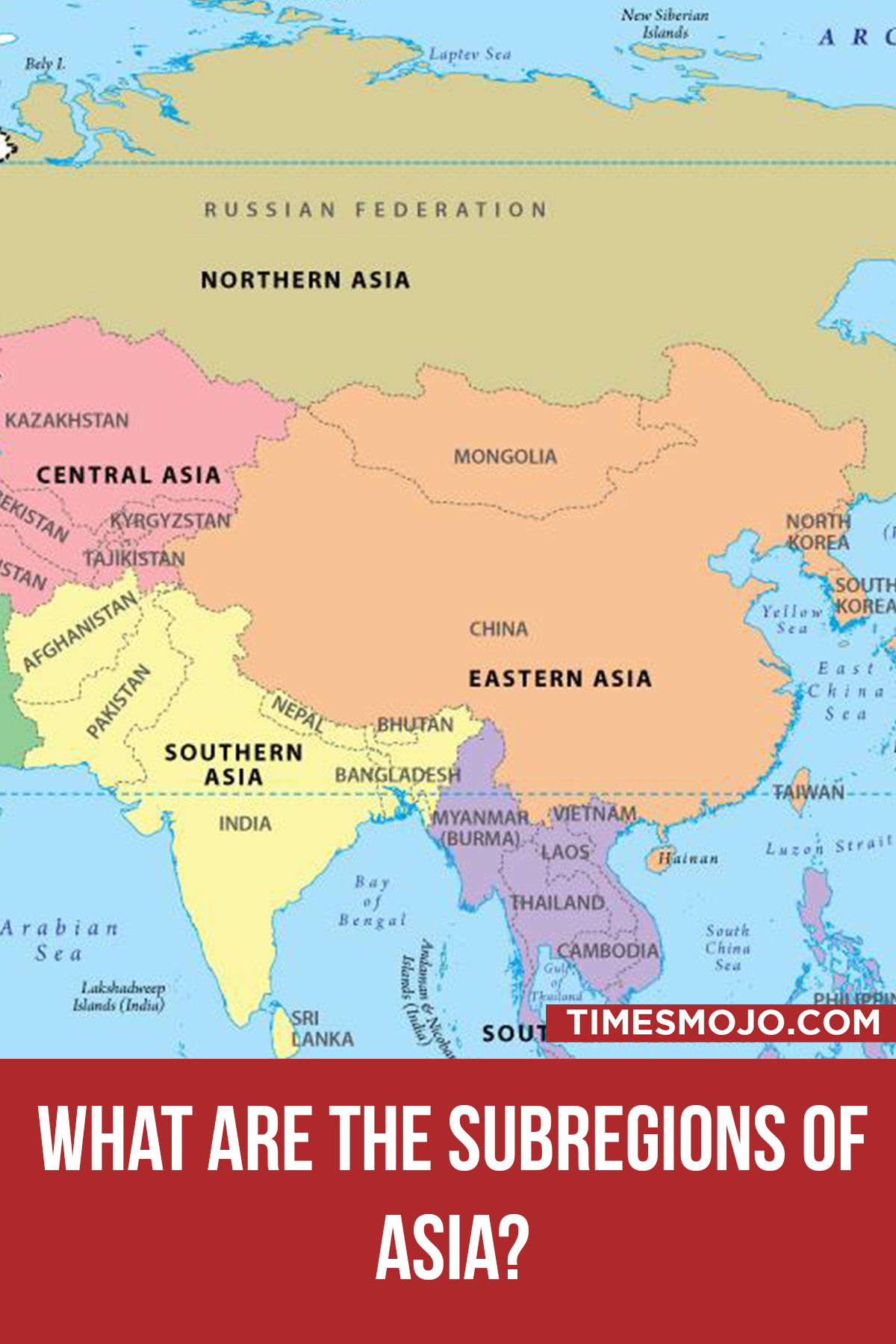 What Are The Subregions Of Asia