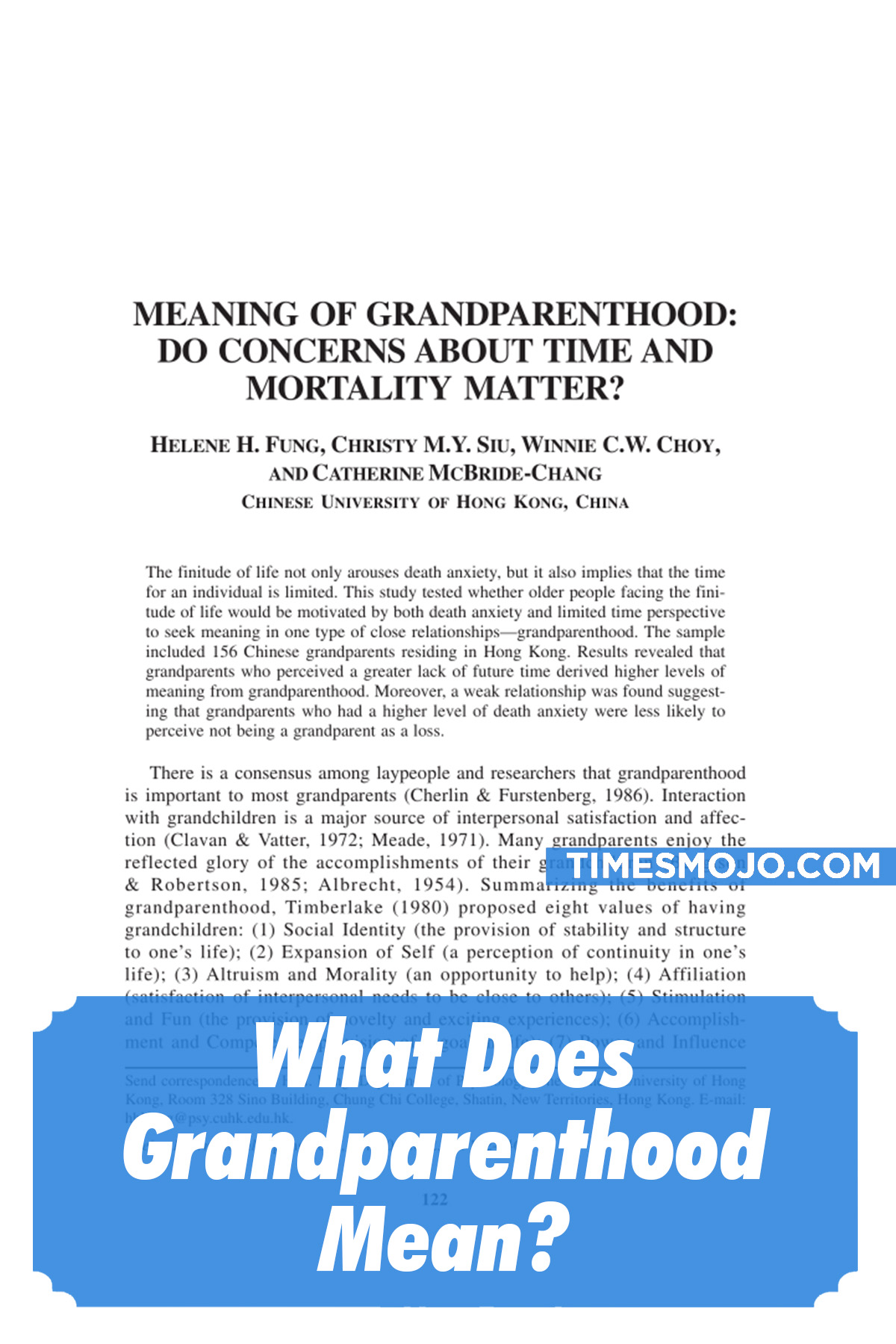 What Does Grandparenthood Mean