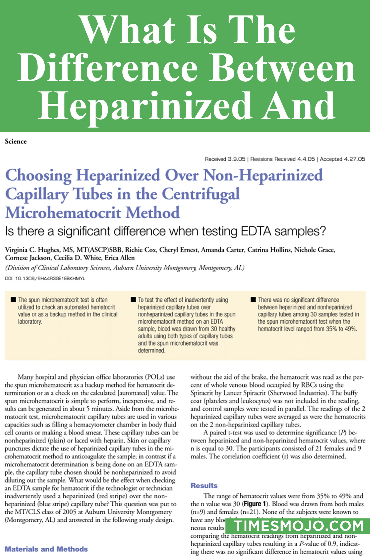 What Is The Difference Between Heparinized And Non Heparinized Capillary Tubes