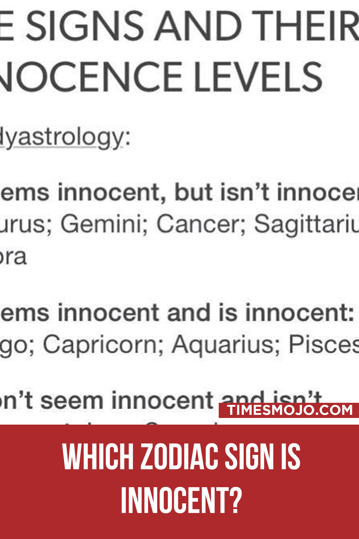 Which Zodiac Sign Is Innocent